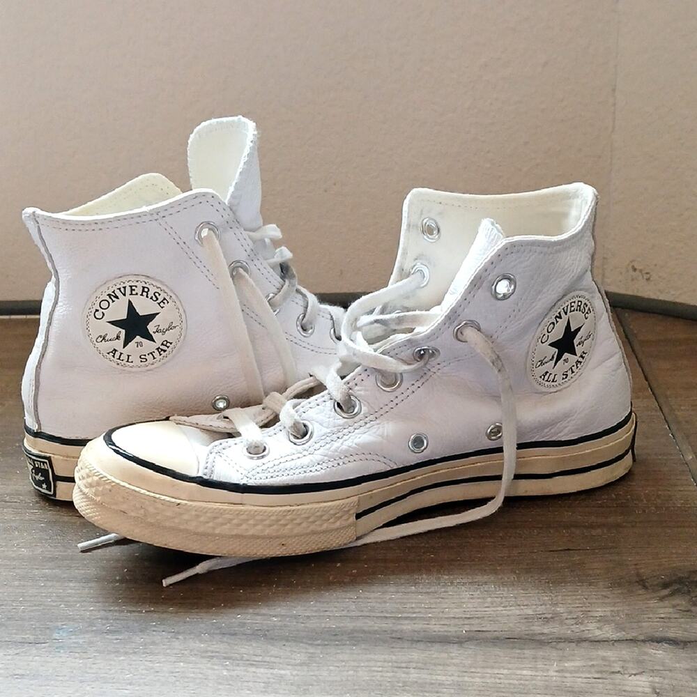 Converse Chuck 70 All Star Leather Hi White Shoes W8 M6